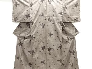 未使用品　葉模様織り出し本場泥大島紬着物(9マルキ)